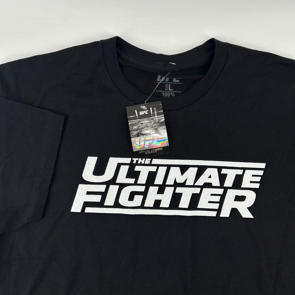 UFC The Ultimate Fighter Shirt Mens L Black TUF Logo Graphic Tee NWT MMA Sports